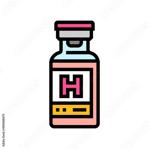 hormone replacement therapy injection color icon vector illustration
