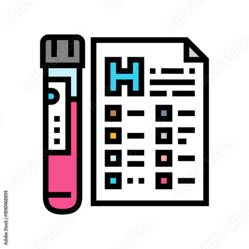 blood test for hormone levels color icon vector illustration