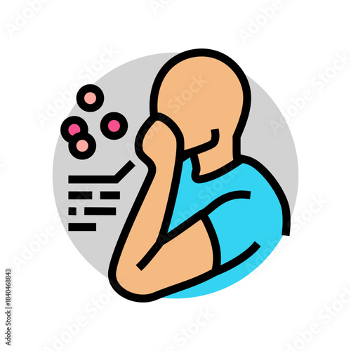 patient taking oral hormone medicine color icon vector illustration