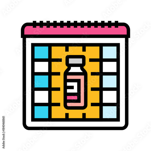 hormone therapy calendar color icon vector illustration