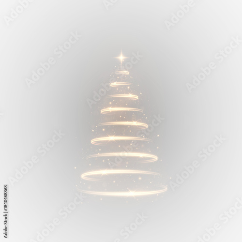 Holiday Christmas tree with sparkling ornaments and shining star.
