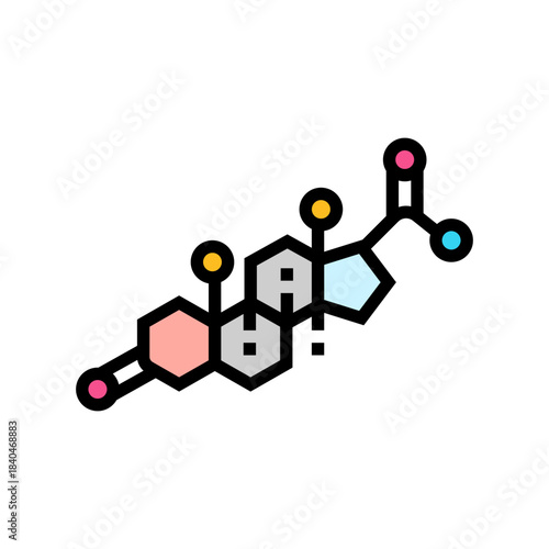progesterone supplement icon color icon vector illustration