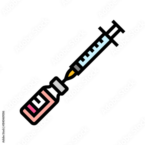 hormone replacement injection vial color icon vector illustration