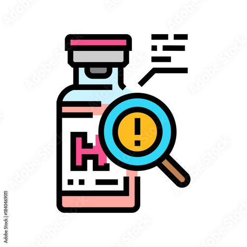 hormone therapy side effect monitoring color icon vector illustration