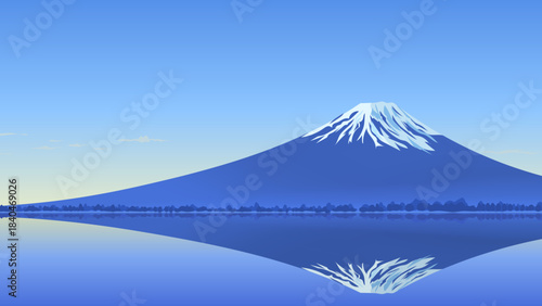 湖に映った富士山