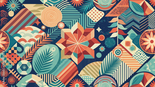 Very beautiful abstract pattern featuring soft geometric forms and textured shapes, designed as a versatile background for editorial layouts, modern headers, and clean visual compositions.