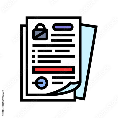 pile of resignation letters color icon vector illustration