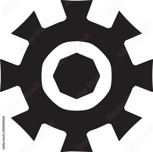 Minimal gear settings icon vector