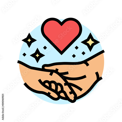 new relationships         color icon vector illustration