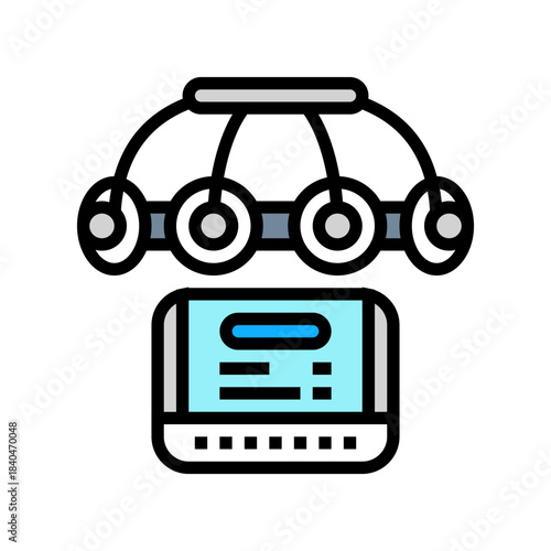transcranial stimulation device color icon vector illustration