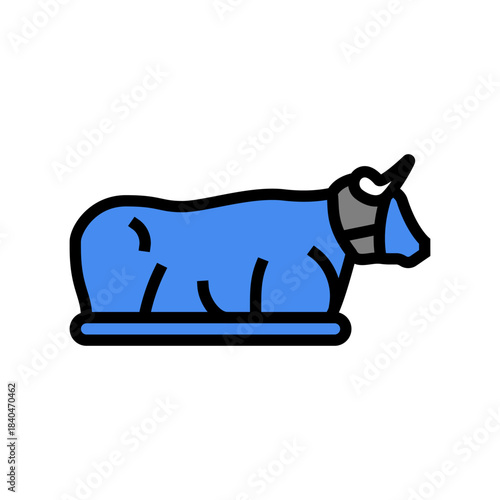 roping steer horns color icon vector illustration
