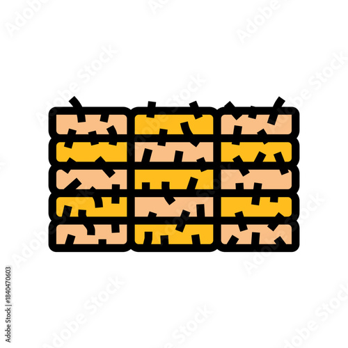 hay bale stack color icon vector illustration