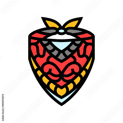 western style bandana color icon vector illustration