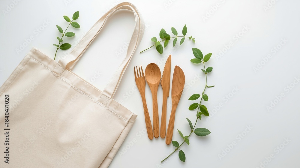 Obraz premium 에코 라이프스타일 플랫레이