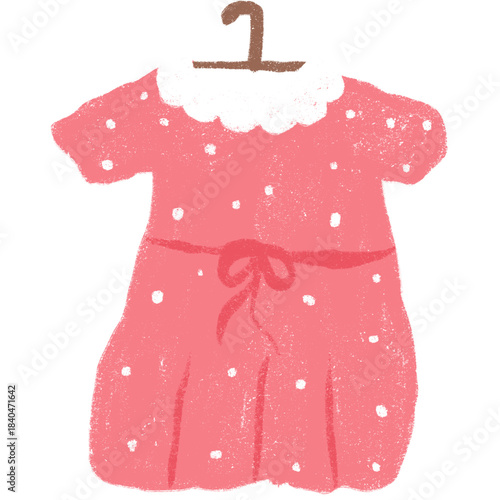 Illustration of a cute pink dress child