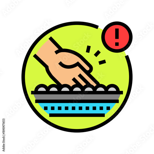 hand caught conveyor belt color icon vector illustration