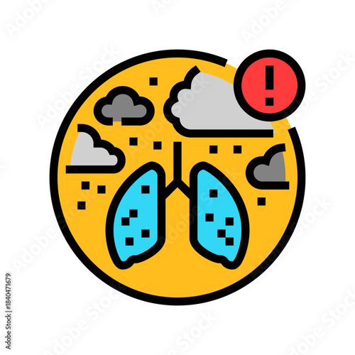 respiratory injury from dust color icon vector illustration