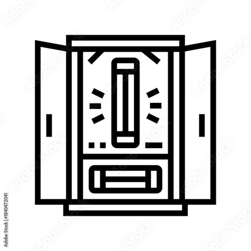 infrared sauna cabin line icon vector illustration