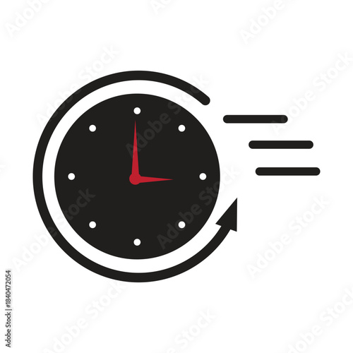 clock  logo icon illustration flat