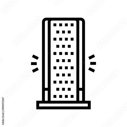 red light therapy panel line icon vector illustration