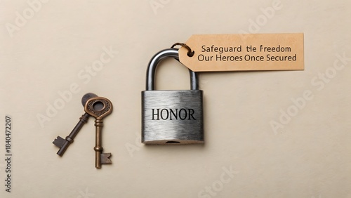 Steel Lock and Bronze Key Representing Honor and Security