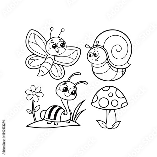 snail and butterfly