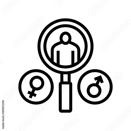 gender identity line icon vector illustration