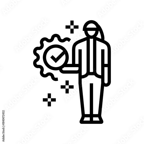 consent line icon vector illustration