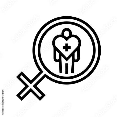 body autonomy line icon vector illustration