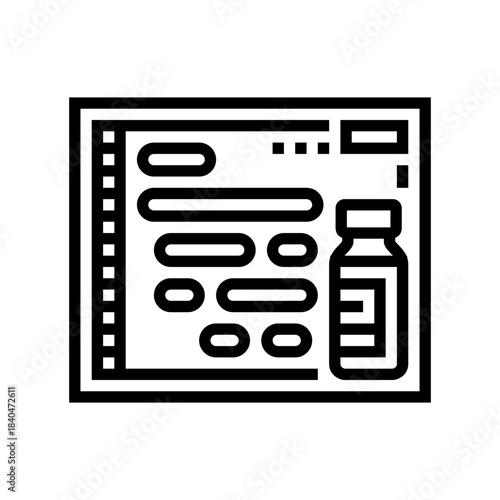 hormone therapy schedule chart line icon vector illustration