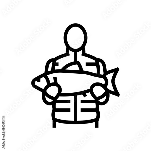 fishing trip line icon vector illustration