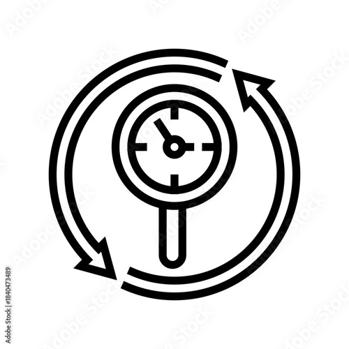 midlife re evaluation line icon vector illustration