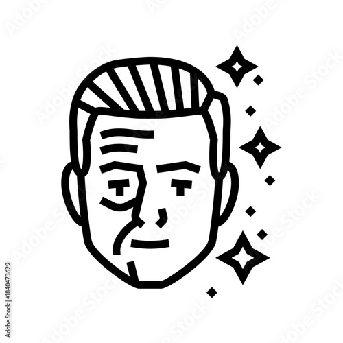 seeking youthful appearance line icon vector illustration