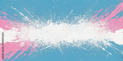 Abstract watercolor texture background design with blue Christmas snow splashes, vector illustration