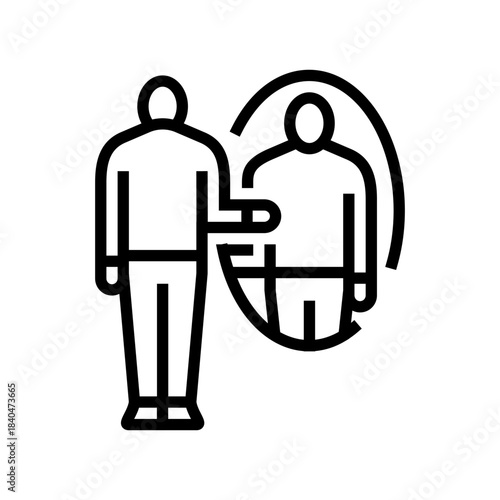 self reflection mirror line icon vector illustration