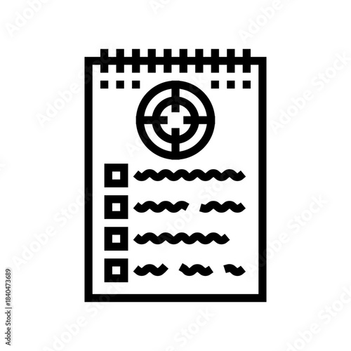 bucket list goals line icon vector illustration