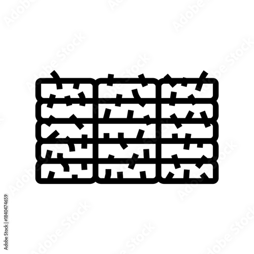 hay bale stack line icon vector illustration