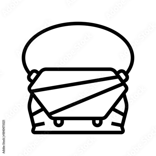 crossbody bag magnetic closures line icon vector illustration