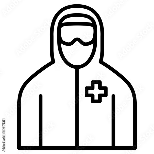 Hazmat suit icon in outline style