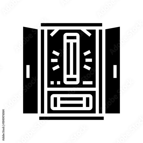 infrared sauna cabin glyph icon vector illustration