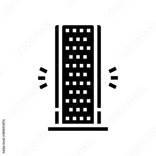 red light therapy panel glyph icon vector illustration