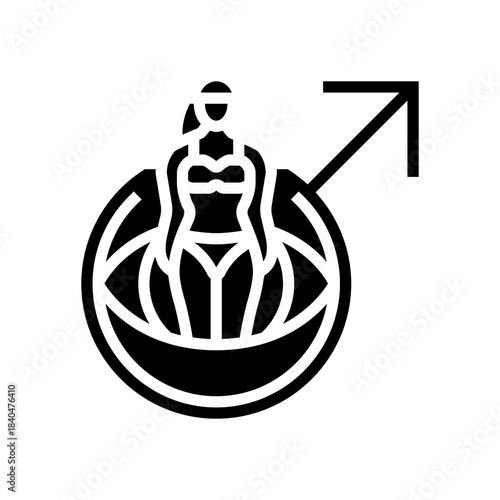 male gaze glyph icon vector illustration