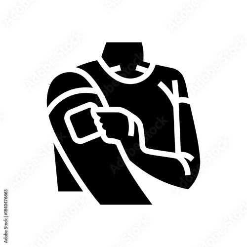 hormone patch on arm glyph icon vector illustration