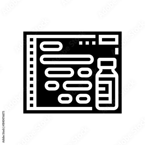 hormone therapy schedule chart glyph icon vector illustration