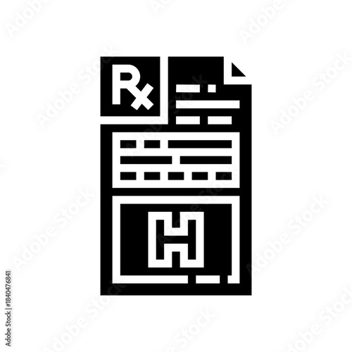 hormone therapy prescription form glyph icon vector illustration