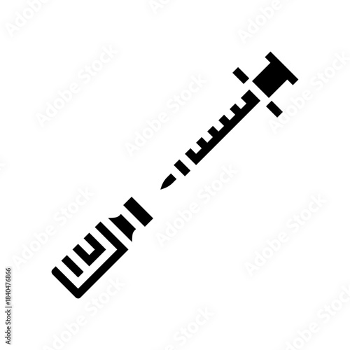hormone replacement injection vial glyph icon vector illustration