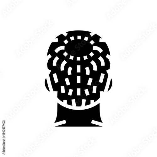 balding head glyph icon vector illustration