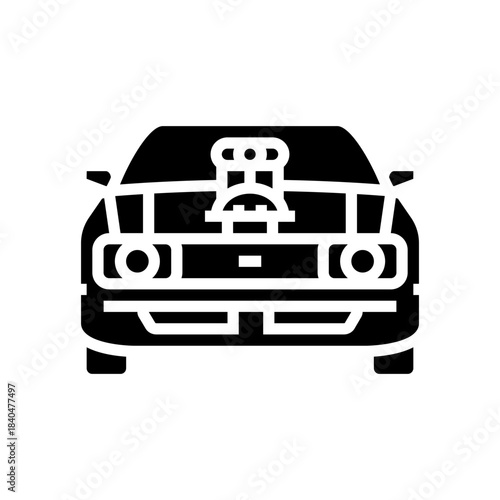 muscle car glyph icon vector illustration