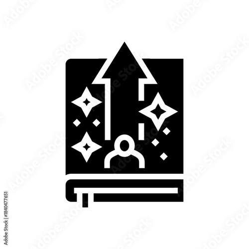 personal growth book glyph icon vector illustration
