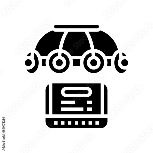 transcranial stimulation device glyph icon vector illustration